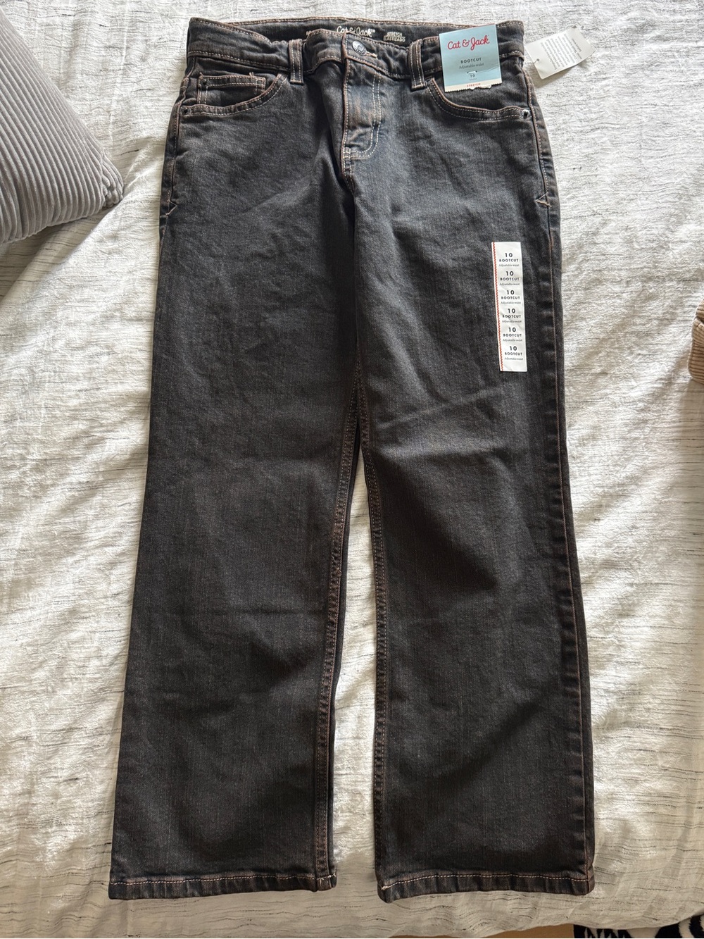 Black & rust color jeans